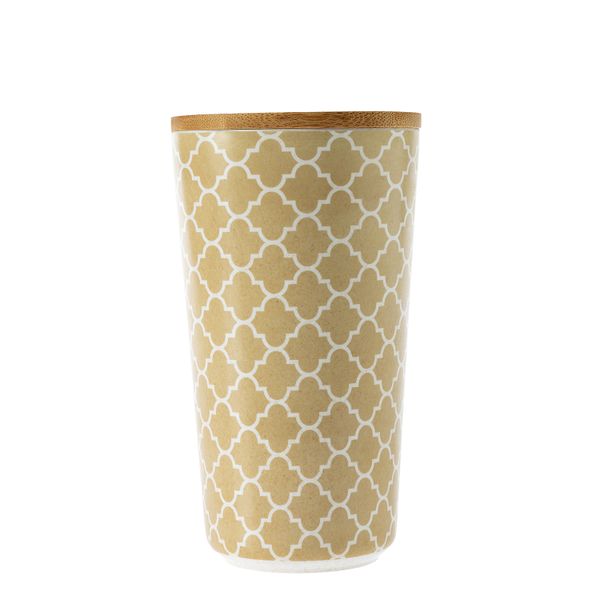 George &amp; Mason - Trellis Bamboo Fibre Canister Round 10.5x18.5cm