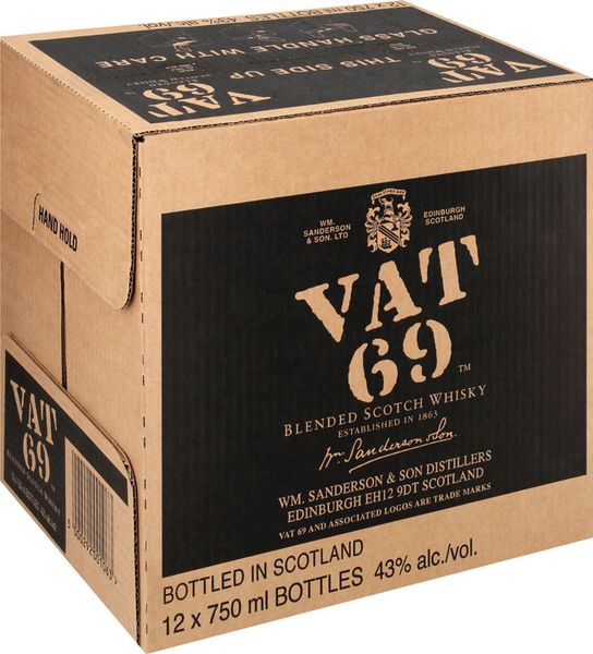 Vat 69 Blended Scotch Whisky Case 12 x 750ml