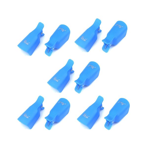 Reusable Soak Off Fingernail Clips Blue