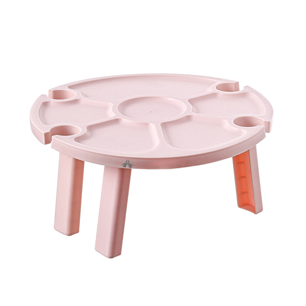 Outdoor Plastic Foldable Wine Table Wine Glass Rack Snack Dish