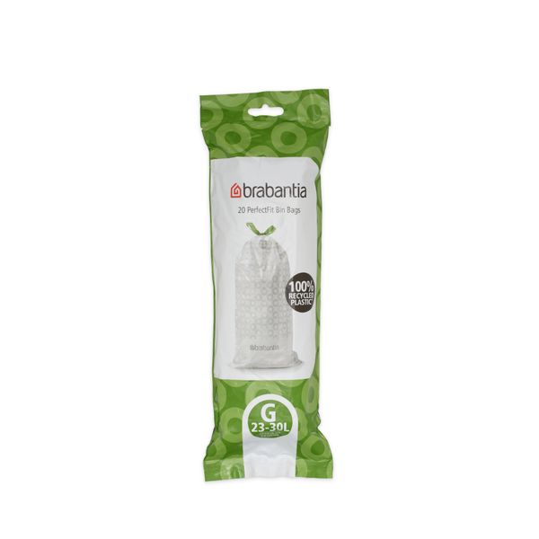 Brabantia PerfectFit Plastic Bin Bags Code G (23-30L) - 1 Roll with 20 Bags