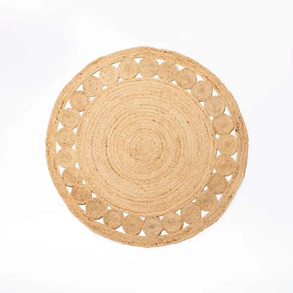 Nova Plain Concentric Round Jute Rug