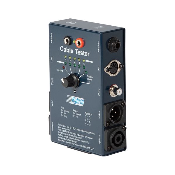 Cable Tester for Jack/Speakon/Phono Plugs