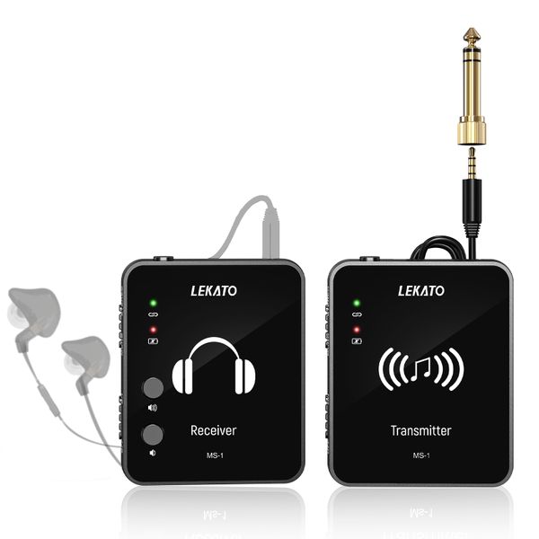 LEKATO Wireless in-Ear Monitor System 2.4G Transmitter Beltpack Receiver