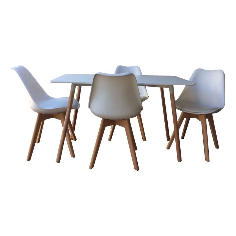 Rectangle Table + 4 Padded Chairs - white | Shop Today. Get it Tomorrow ...
