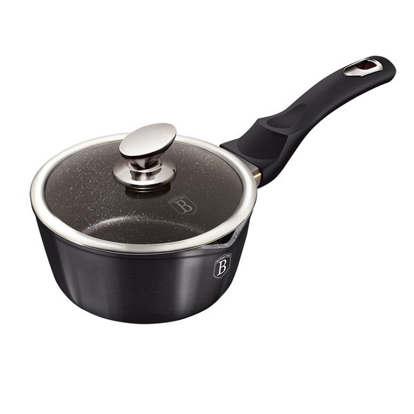 Berlinger Haus 16cm Marble Coating Sauce Pan with Lid - Carbon Pro Edition