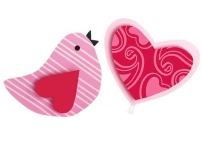 Wilton 12 Pack Valentines Bird -N -Heart Fun Pix Picks Cupcake Decoration
