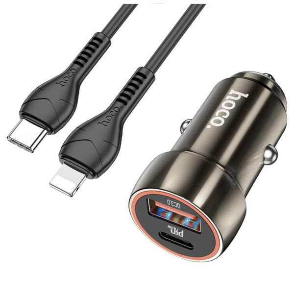 Hoco Z46A PD 20W + QC3.0 Metal Car Charger Set