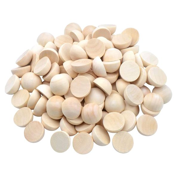 Craft Unfinished Half Round Wooden Balls For DIY Projects 50pcs - 2cm