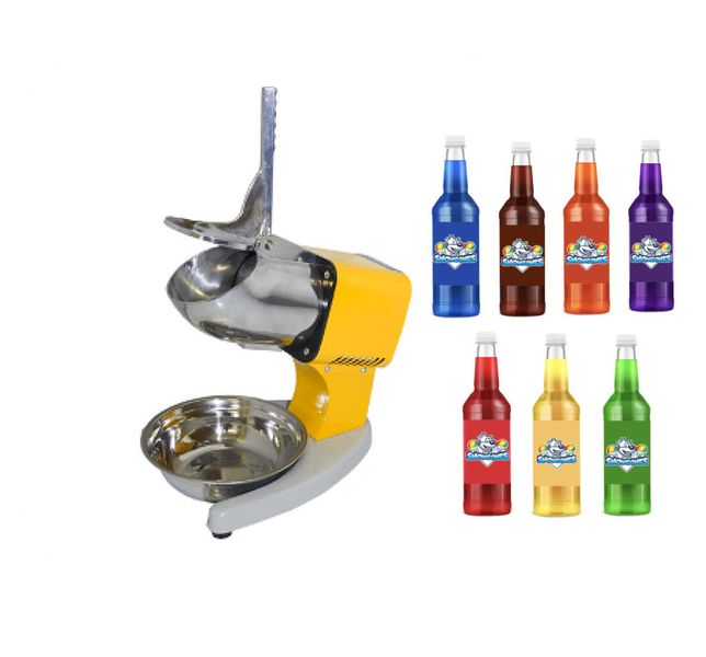 Snowcone Kit - Ice Shaver/ Crusher: ET-200 plus 7 Snow cone 1L Syrups