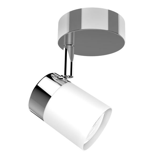 One Light Modern Dual-Tone Chrome and White Adjustable Spotlight - S170