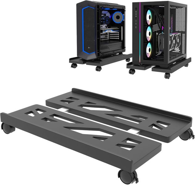 Chenshia Adjustable Gaming Computer PC Tower Stand Holder&amp;Lockable Wheels