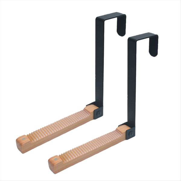 2 Pack Over Door Drying Rack Foldable Over Door Hanger Black