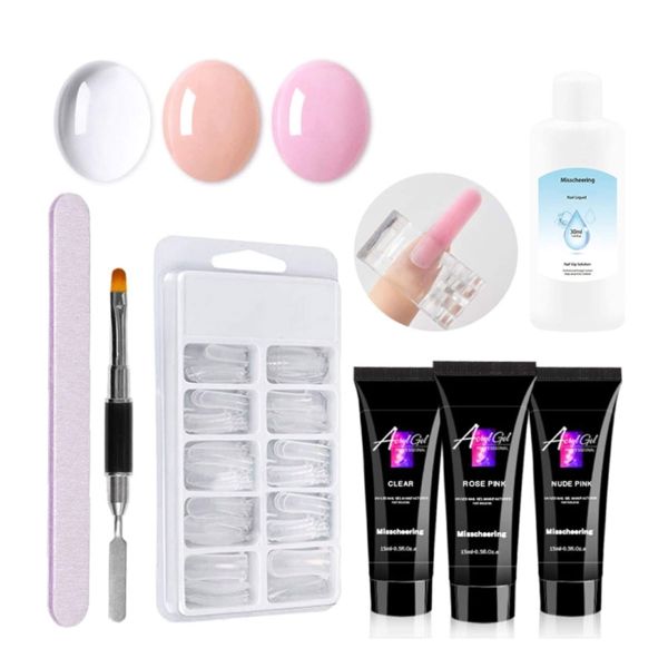 Extension Nail Gel Kit with 3 Colors Professional Starter Kit