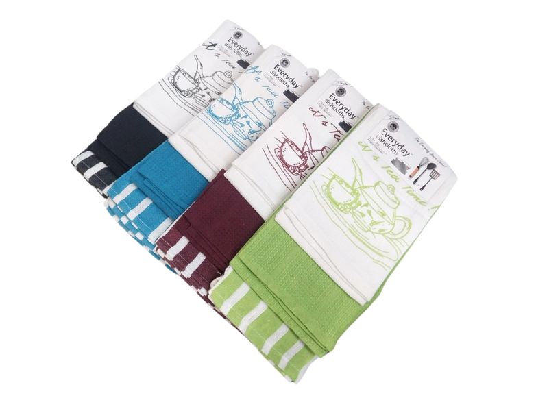 100% Cotton Kitchen Towel Set - (Set of 12 Piece)
