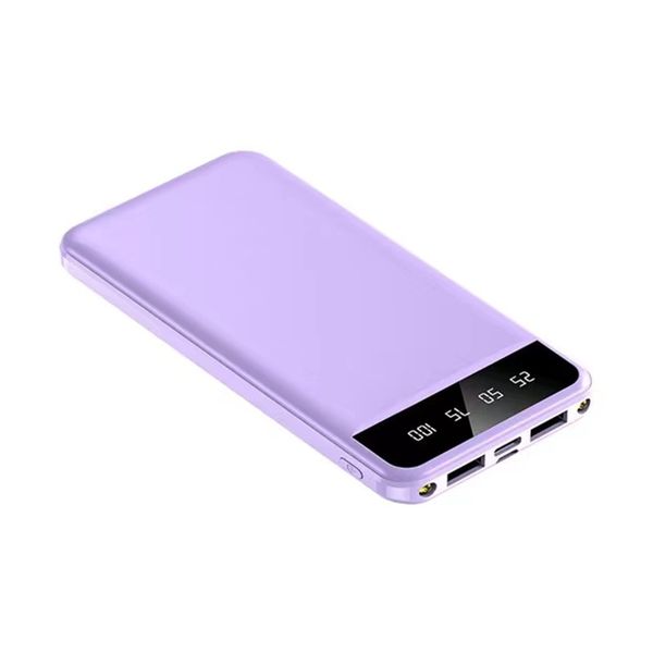10000mAh Power Bank Duo LED Flashlight Purple