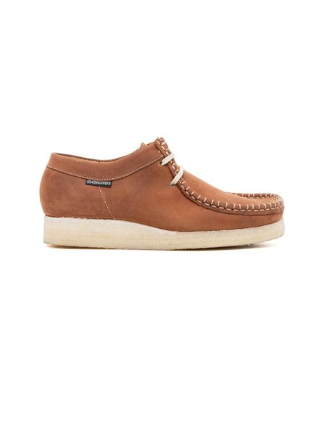 Grasshoppers Men Brown Leather Moccasin Lace-Up