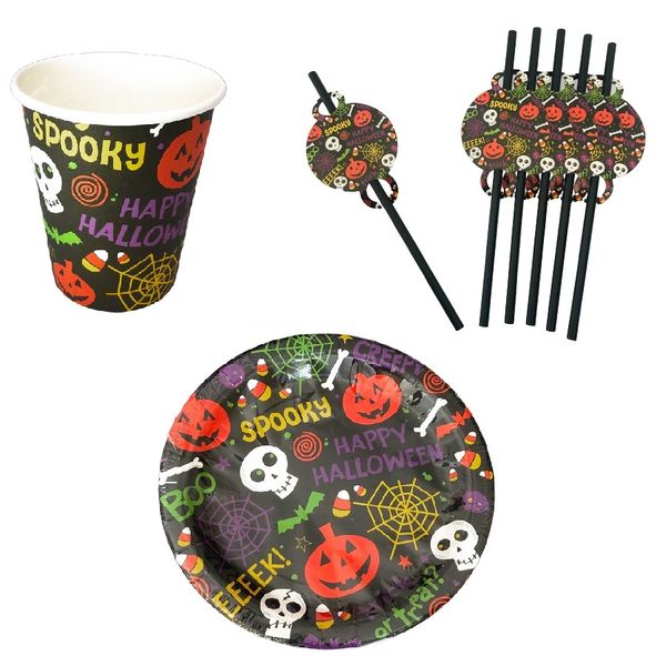 Spooky Halloween Cups, Plates &amp; Straws