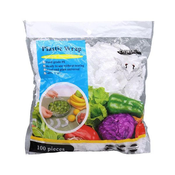 2 Pack 100Pcs Each Reusable Elastic Kitchen Food Storage Wraps