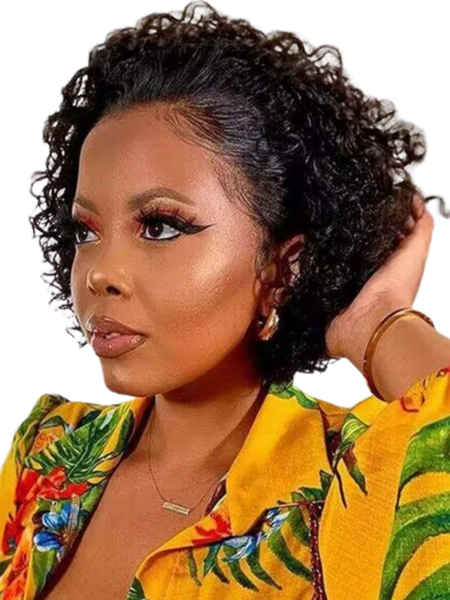 VSP 13x1 Pixie Cut Short Curly Human Hair Wig Deep Wave Lace Front Wig