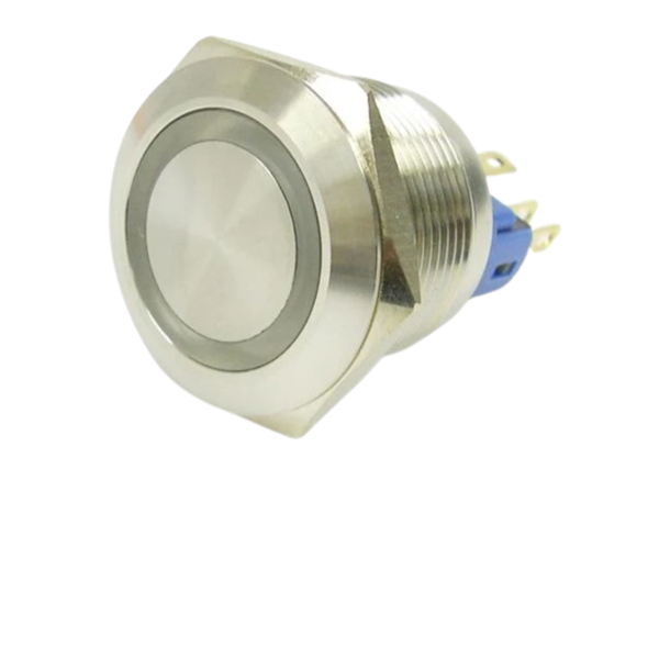 AVP22F-M3SCR12 - 22mm Momentary Vandal Proof Switch, Red LED, IP67