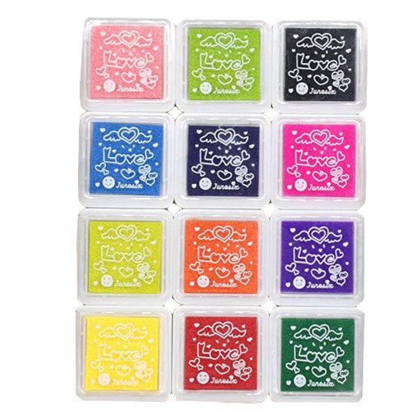 Craft Washable Stamp Ink Pad 12 Colours DIY Scrapbooking Fingerprint Kids