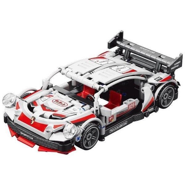 Racing Sports Car Building Block Set - Red &amp; White - 372 Piece