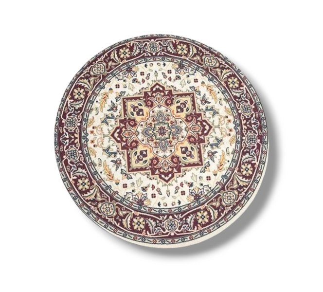 Flower Pattern Mouse Pad - Round
