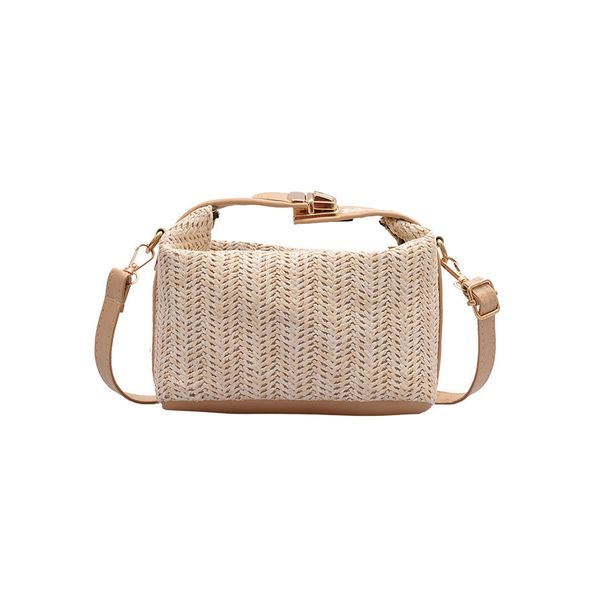 Women's Summer New Straw Hand-Woven Wide Handle Shoulder Bag