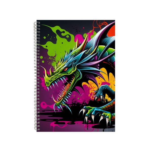 Colorful Graffiti Dragon Notebook Animal Gift Idea Notepad Pad 81