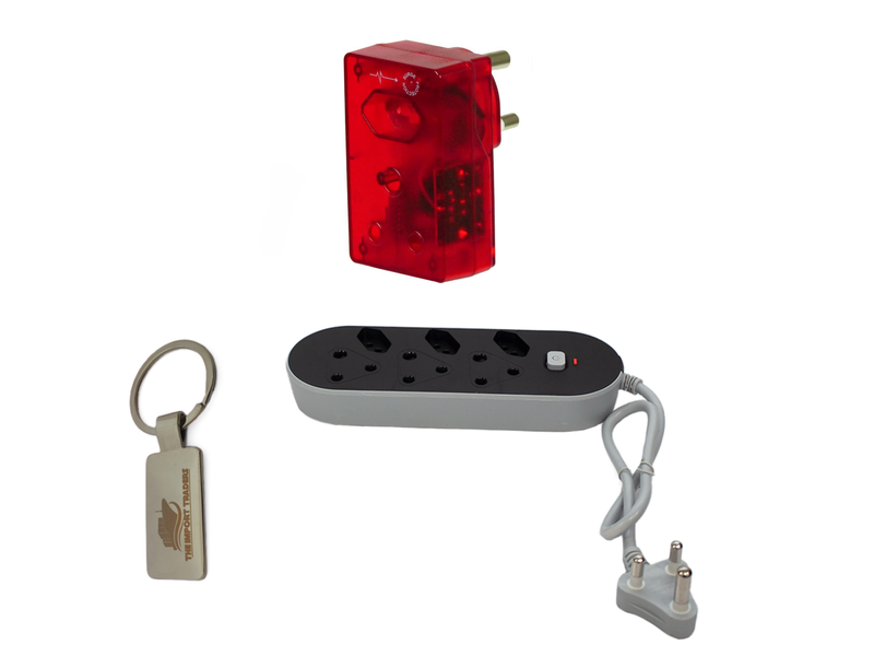 6 Way Multiplug 0.5M &amp; 3 Way Surge Protector With TIT Keychain