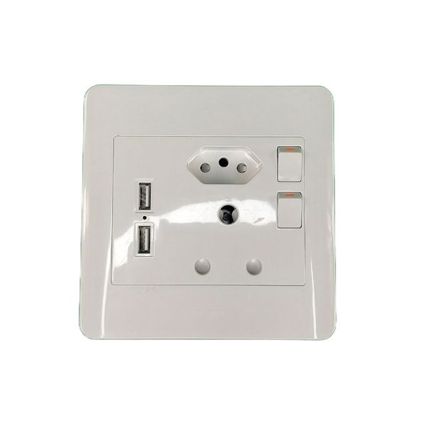 Wall Socket with Dual USB Ports and Switches - SA 3-Pin and 2-Pin
