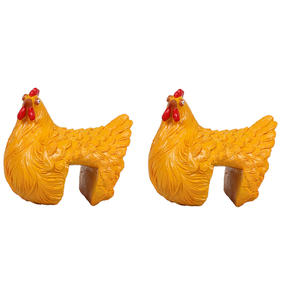 Funny Chicken Statue Farm Art Backyard Garden Decoration Orange