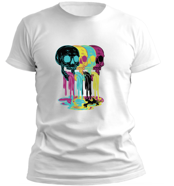 PepperSt Men's White T-Shirt - Dripping Skulls