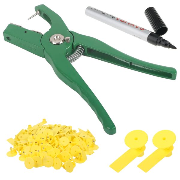 Multiuse Ear Tag Applicator 100 Goat And Sheep Ear Tag &amp; Marker Pen