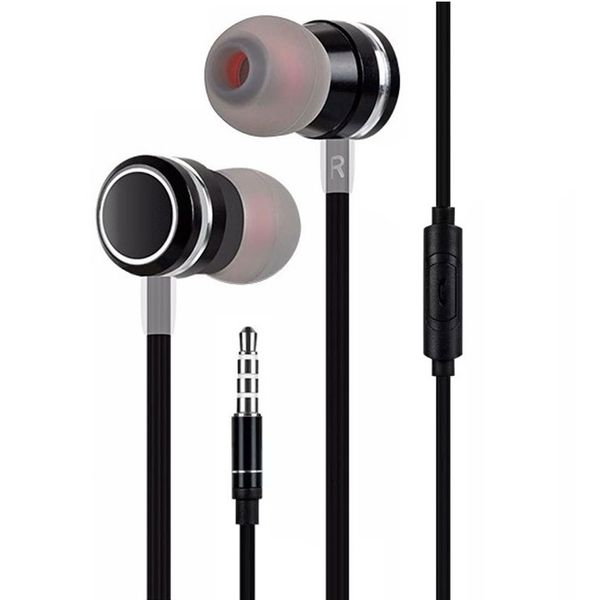 LPS Universal Metallic In-Ear Earphones Stereo Headphone with Mic - Black