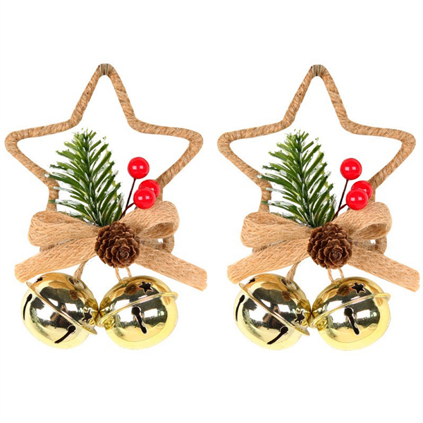 Christmas Festival Five-Pointed Star Metal Bell gold