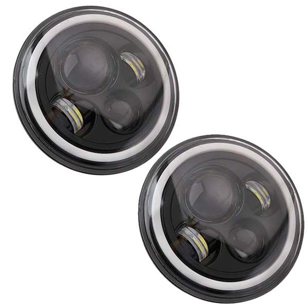 Led 7" Round (Suitable for Golf 1 or Jeep) (High / Low Beam) Headlight Set