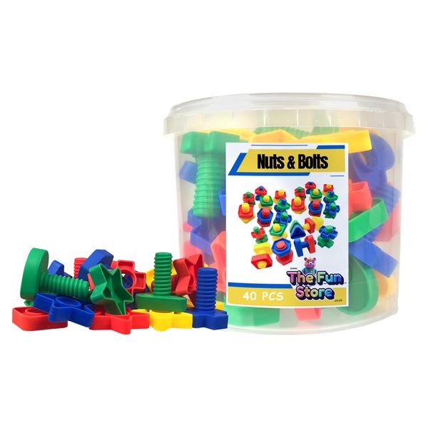 Nuts &amp; Bolts Building Interlocking Set Toys for Kids - 40 Piece