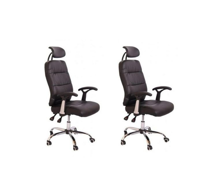 SMTE Black Office Chairs Executive MidBack Ergonomic Pack of 2