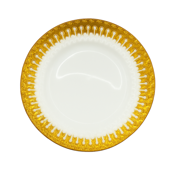 Elegant White Gold Rim Ceramic Plate - 19.5cm