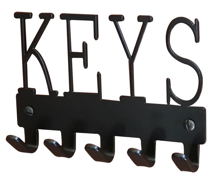 Eboy Steel Keys Rack or Leash Hanger - 5 Hooks - Black