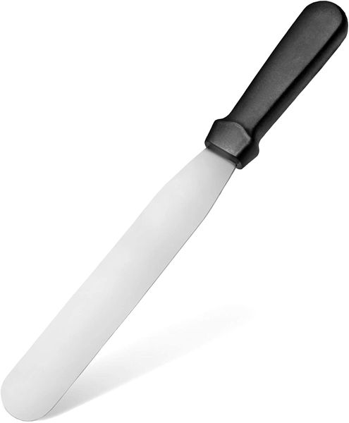 Spatula - Icing Straight Stainless Blade With Black Handle Baker's Basics