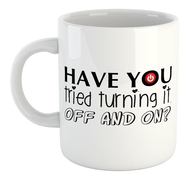 Turning Off and On IT Support Technician Coworker Colleague Office Gift Mug