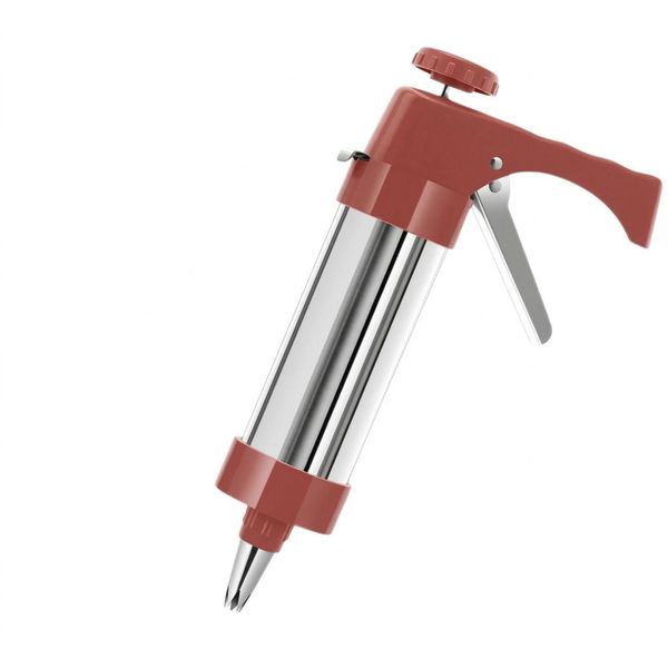 2026 Stainless Steel 3-in-1 Cookie Press Gun Kit - Red