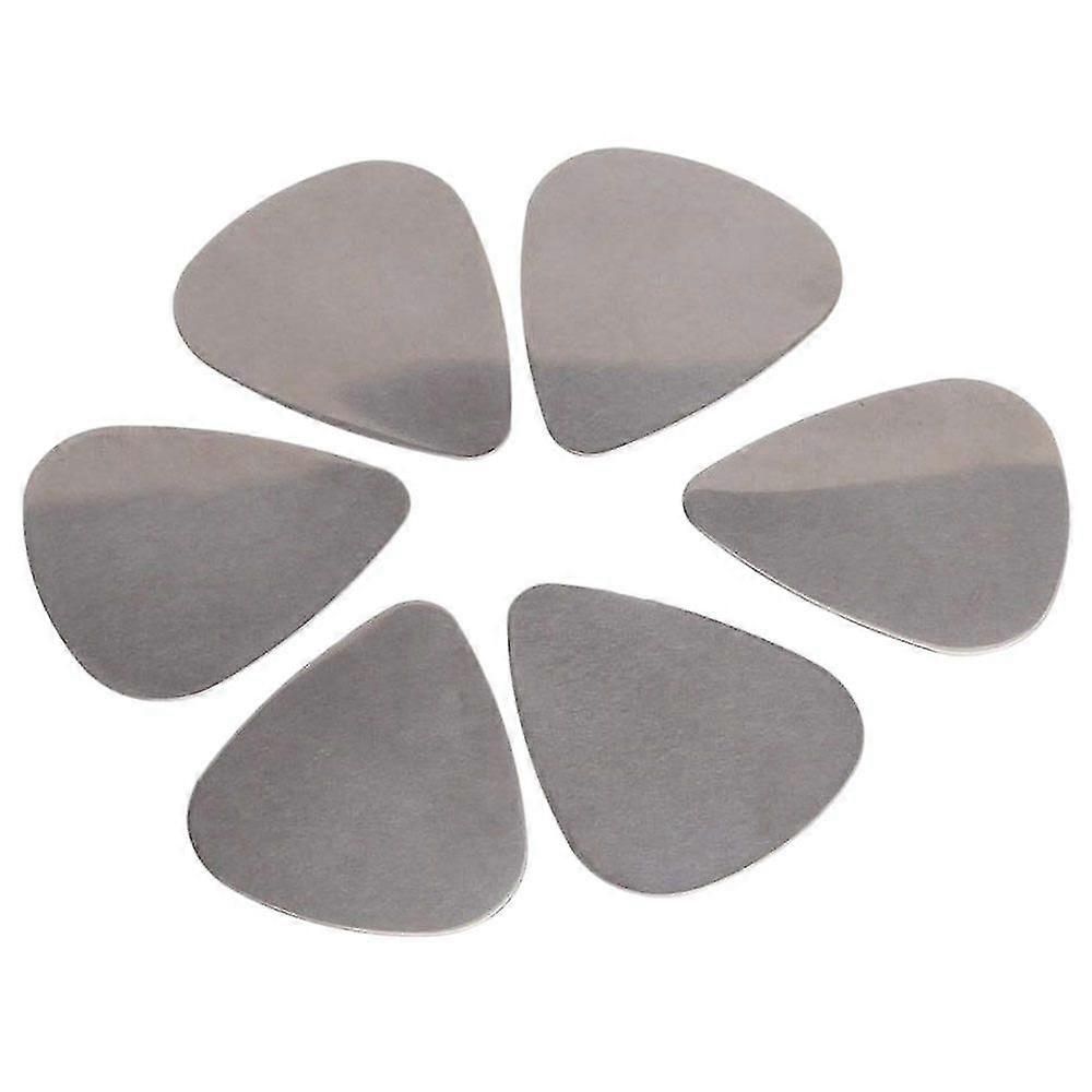 6pcs Stainless Steel Guitar Picks Silver