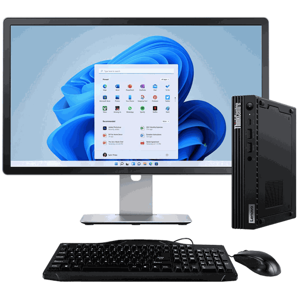 Lenovo ThinkCentre M70q Intel i5 Tiny PC with 16GB Ram, 23" Screen (Refurb)