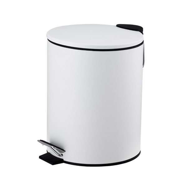 5 Litre pedal bin - Matt White