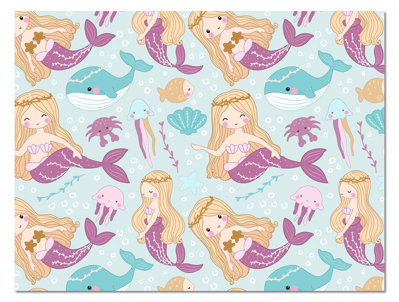 A3 Disposable Paper Placemat Set - Under the Sea (Muriel The Mermaid)