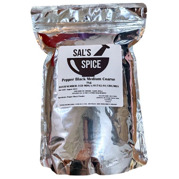Sal's Spice Pepper Black Medium Coarse - 1kg